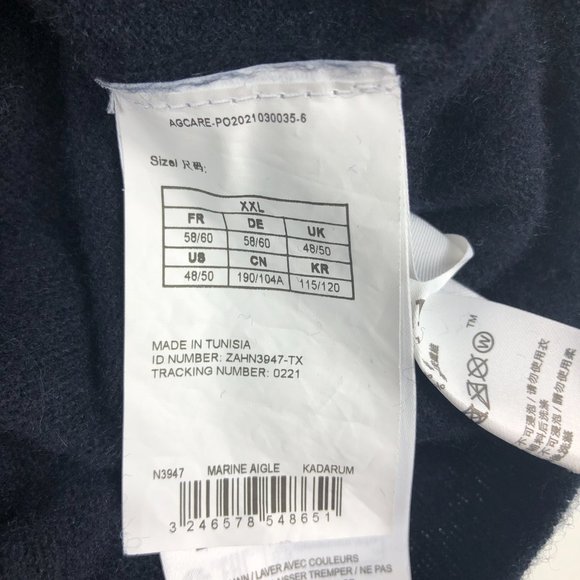 Aigle Sweater Men's Extra Extra Large Dark Blue Wool Blend Pullover Crewneck - Picture 6 of 12